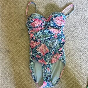 Lilly Pulitzer Pink and Blue One Piece Swimsuit
